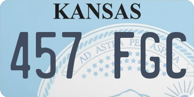 KS license plate 457FGC