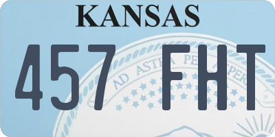 KS license plate 457FHT