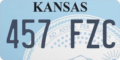 KS license plate 457FZC