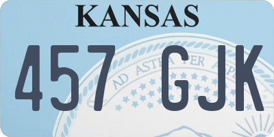 KS license plate 457GJK