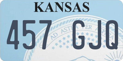 KS license plate 457GJQ
