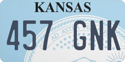KS license plate 457GNK