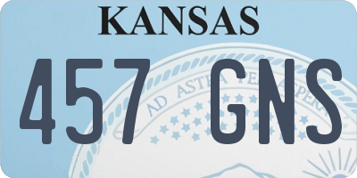 KS license plate 457GNS