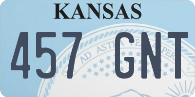 KS license plate 457GNT