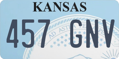 KS license plate 457GNV