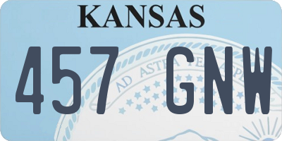 KS license plate 457GNW