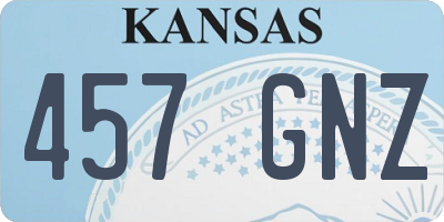 KS license plate 457GNZ
