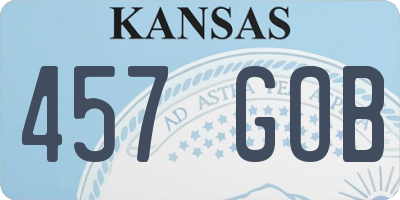 KS license plate 457GOB