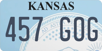 KS license plate 457GOG