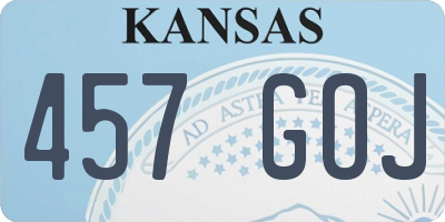 KS license plate 457GOJ