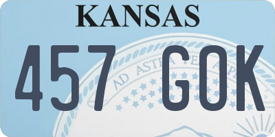 KS license plate 457GOK