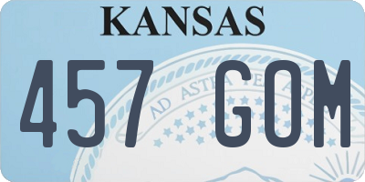 KS license plate 457GOM