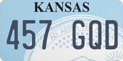 KS license plate 457GQD