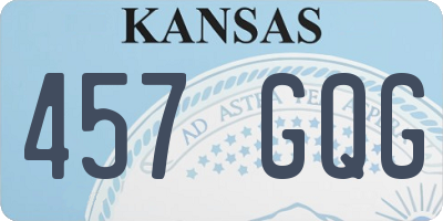 KS license plate 457GQG