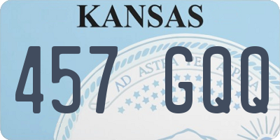 KS license plate 457GQQ