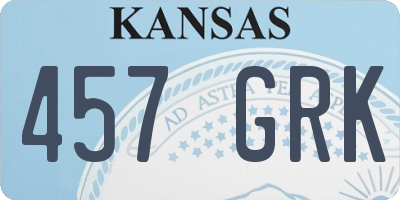 KS license plate 457GRK