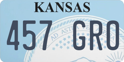 KS license plate 457GRO