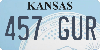 KS license plate 457GUR