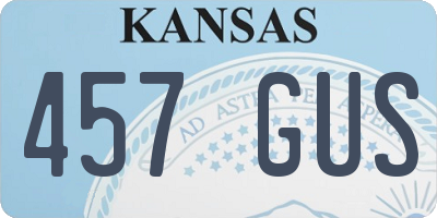 KS license plate 457GUS