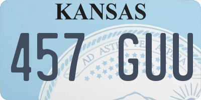 KS license plate 457GUU