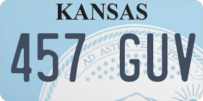 KS license plate 457GUV