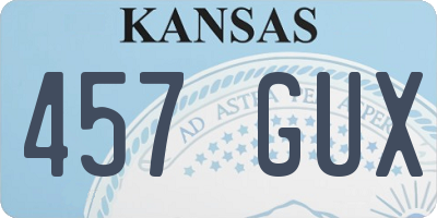 KS license plate 457GUX
