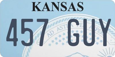 KS license plate 457GUY