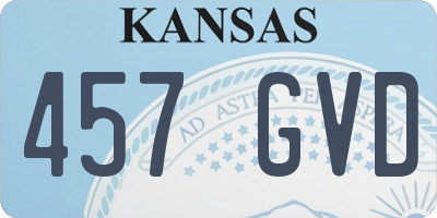 KS license plate 457GVD