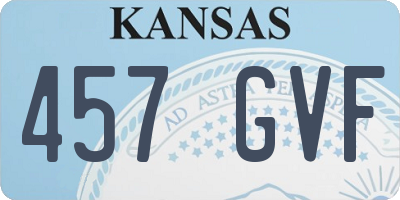 KS license plate 457GVF