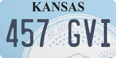 KS license plate 457GVI