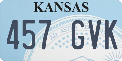 KS license plate 457GVK