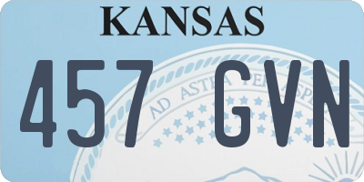 KS license plate 457GVN