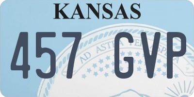 KS license plate 457GVP