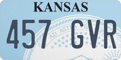 KS license plate 457GVR