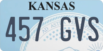 KS license plate 457GVS