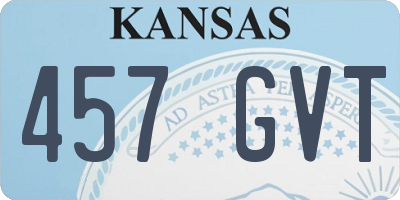 KS license plate 457GVT