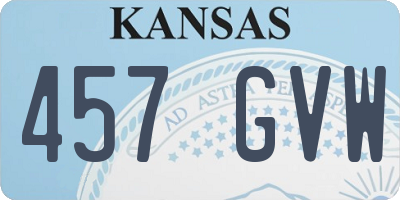 KS license plate 457GVW