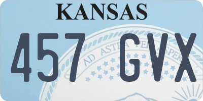 KS license plate 457GVX