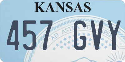 KS license plate 457GVY