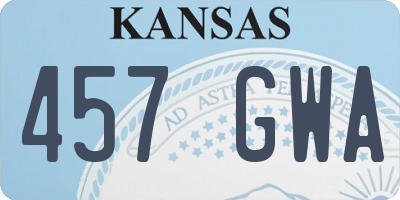 KS license plate 457GWA