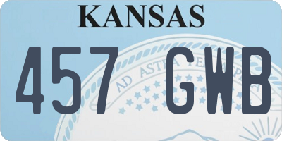 KS license plate 457GWB