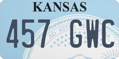 KS license plate 457GWC