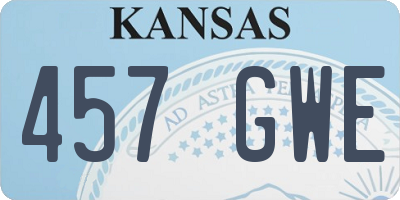 KS license plate 457GWE