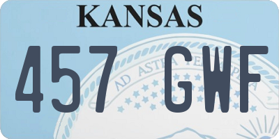 KS license plate 457GWF