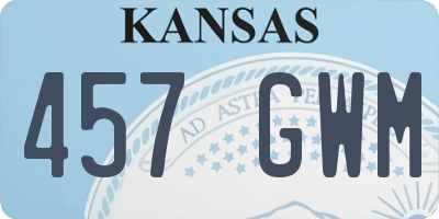 KS license plate 457GWM