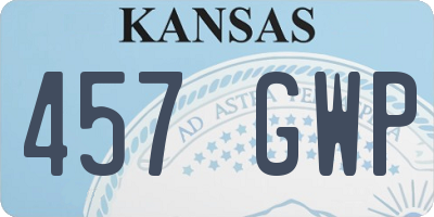 KS license plate 457GWP