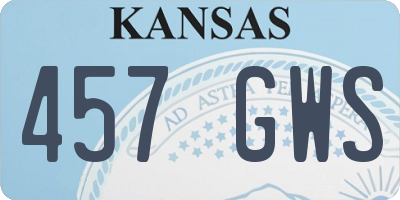 KS license plate 457GWS