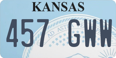 KS license plate 457GWW