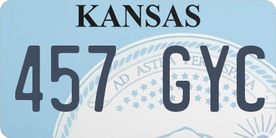 KS license plate 457GYC