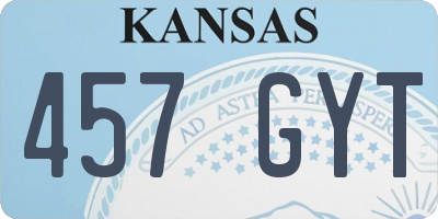 KS license plate 457GYT